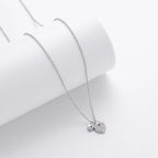 Heart Charm Necklace 925 Sterling Silver Double Heart Pendant with Cubic Zirconia