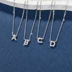 925 Sterling Silver Initial Necklace for Women Letter Pendant