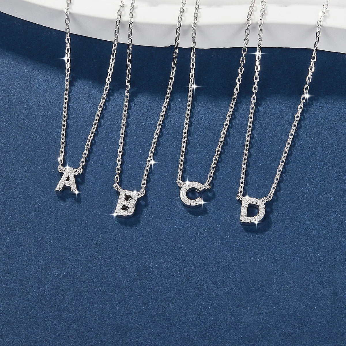 925 Sterling Silver Initial Necklace for Women Letter Pendant