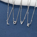 925 Sterling Silver Initial Necklace for Women Letter Pendant