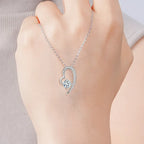 Moissanite Heart Necklace 925 Sterling Silver Asymmetrical Open Heart Design With 1 Carat Center Stone