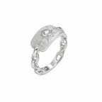 Vintage Sunburst Signet Ring in 925 Sterling Silver