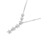 Star Necklace 925 Sterling Silver Moissanite Six Star Drop Design
