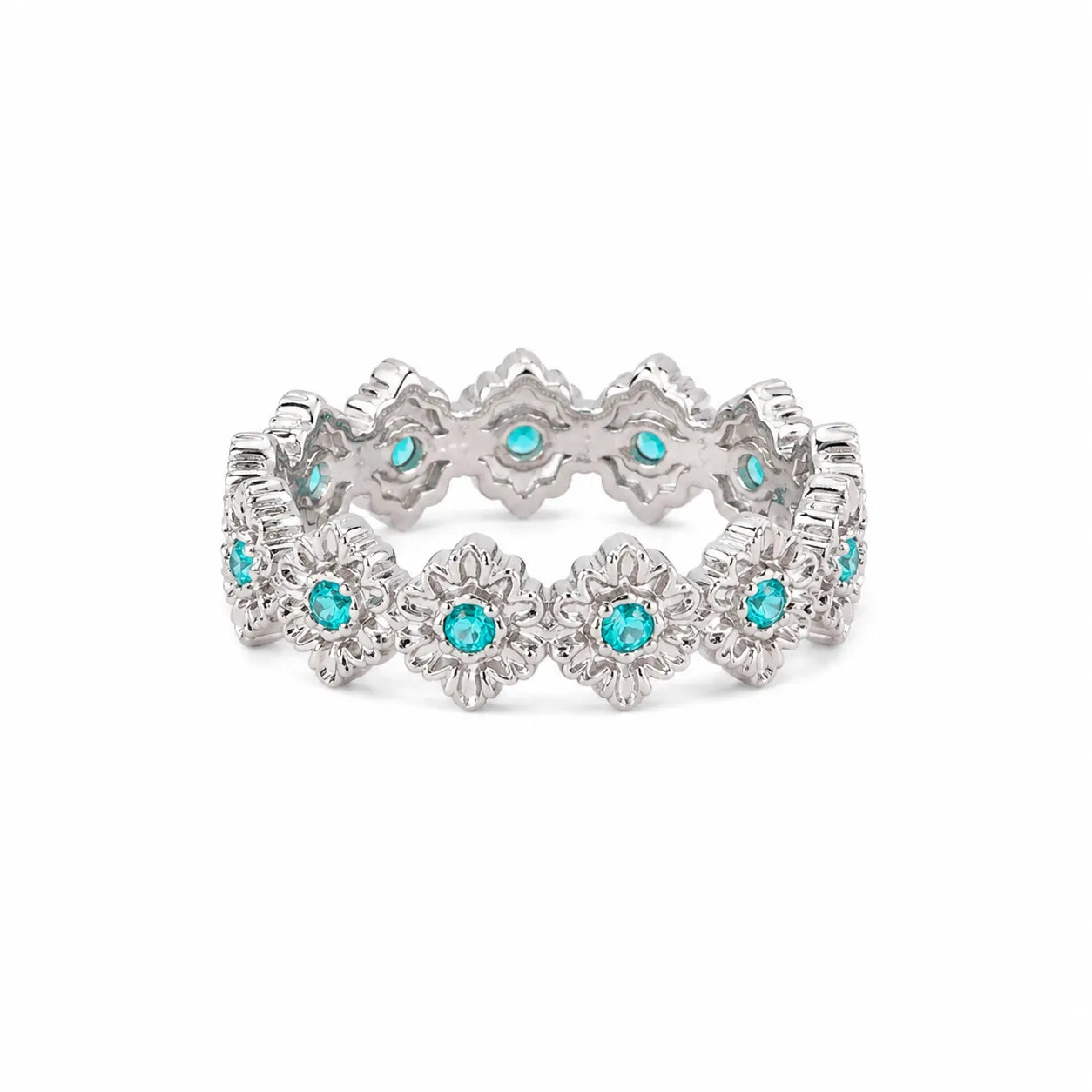 Tiara Ring 925 Sterling Silver Cubic Zirconia Openwork Crown Band