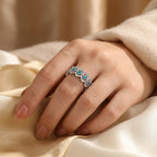 Tiara Ring 925 Sterling Silver Cubic Zirconia Openwork Crown Band