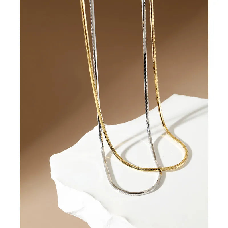 Sterling Silver Snake Chain Necklace Choker 925 Adjustable