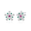 Snowflake Stud Earrings 925 Sterling Silver Cubic Zirconia Multicolor