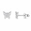 Petite Butterfly Stud Earrings with Moissanite in 925 Sterling Silver