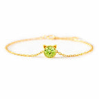 925 Sterling Silver Birthstone Bracelet with Cat Cubic Zirconia for Women