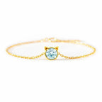 925 Sterling Silver Birthstone Bracelet with Cat Cubic Zirconia for Women