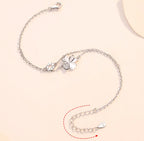 925 Sterling Silver Clover Chain Bracelet Adjustable for Women