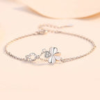925 Sterling Silver Clover Chain Bracelet Adjustable for Women
