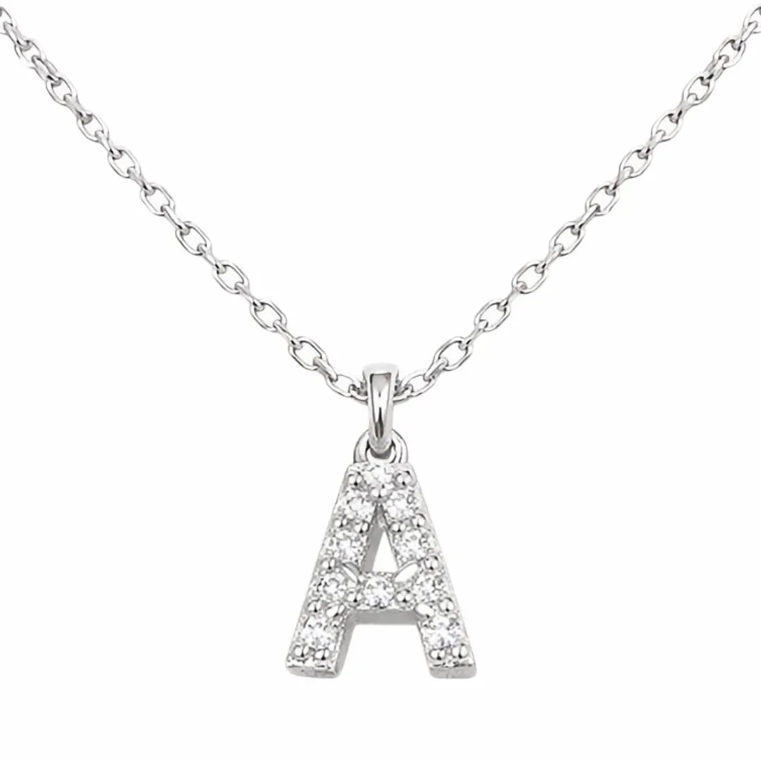925 Sterling Silver Initial Necklace for Women Letter Pendant