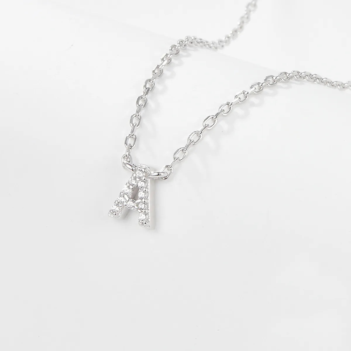 925 Sterling Silver Initial Necklace for Women Letter Pendant
