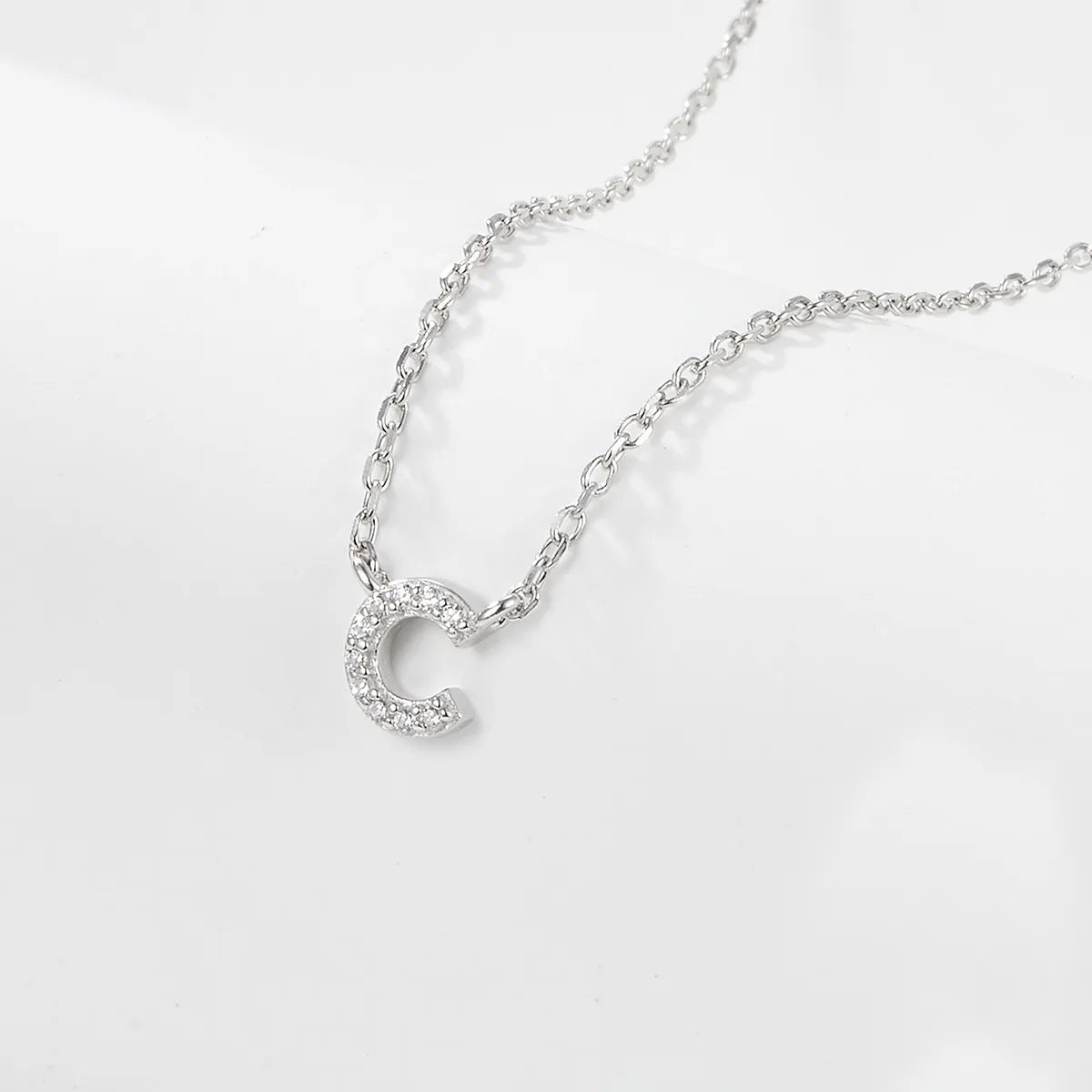 925 Sterling Silver Initial Necklace for Women Letter Pendant