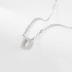 925 Sterling Silver Initial Necklace for Women Letter Pendant