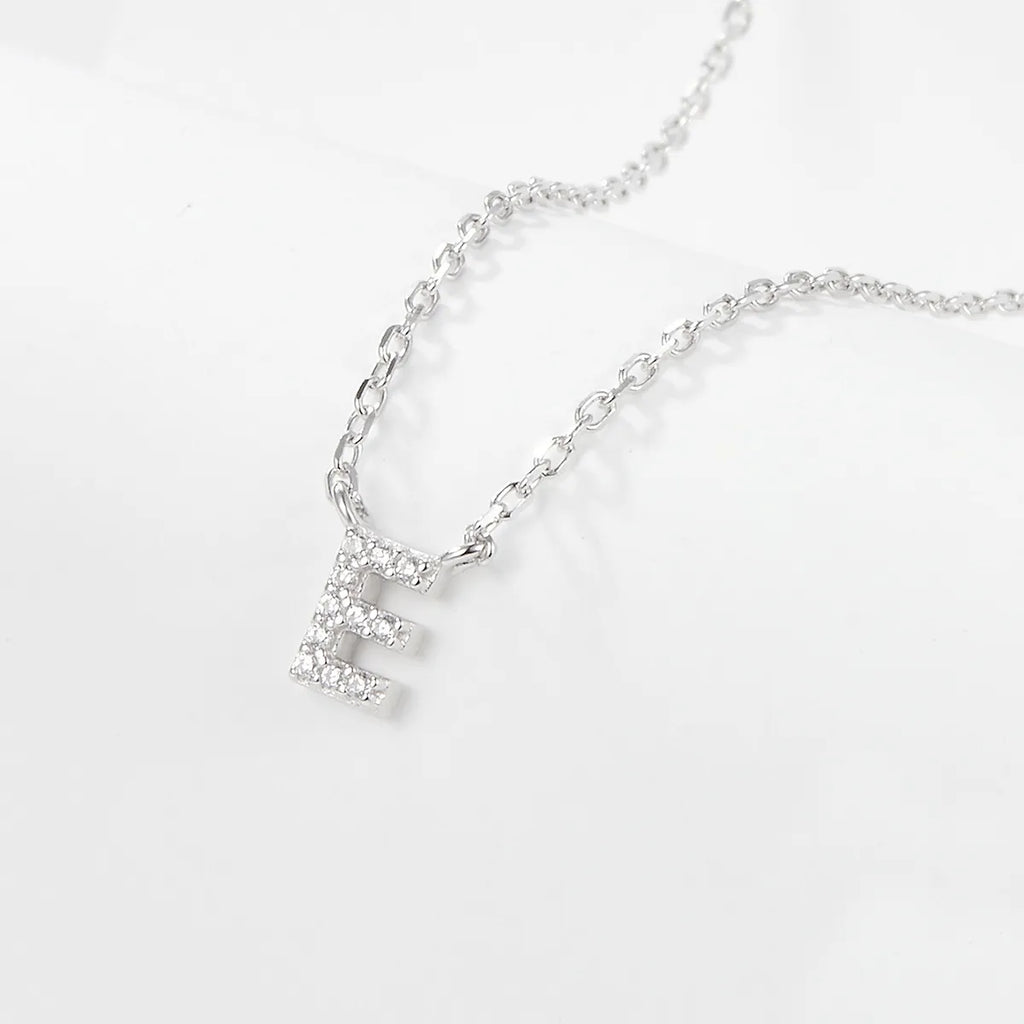 925 Sterling Silver Initial Necklace for Women Letter Pendant