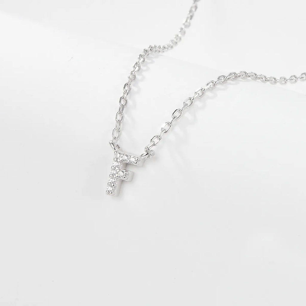 925 Sterling Silver Initial Necklace for Women Letter Pendant