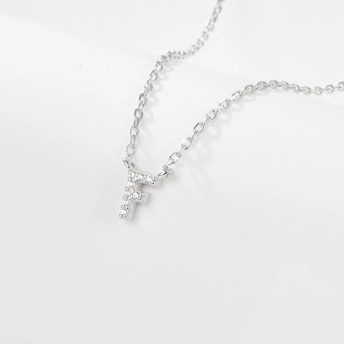 925 Sterling Silver Initial Necklace for Women Letter Pendant