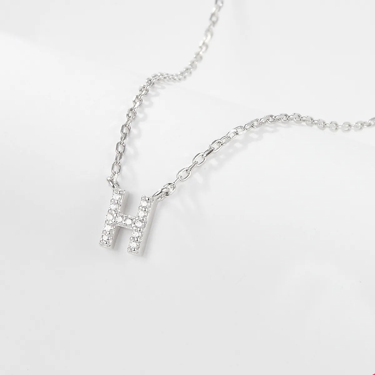 925 Sterling Silver Initial Necklace for Women Letter Pendant
