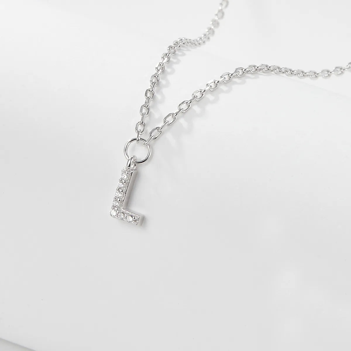 925 Sterling Silver Initial Necklace for Women Letter Pendant