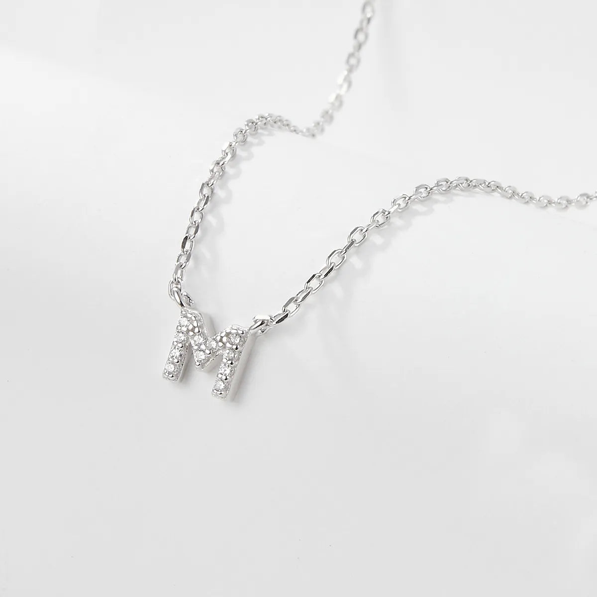 925 Sterling Silver Initial Necklace for Women Letter Pendant