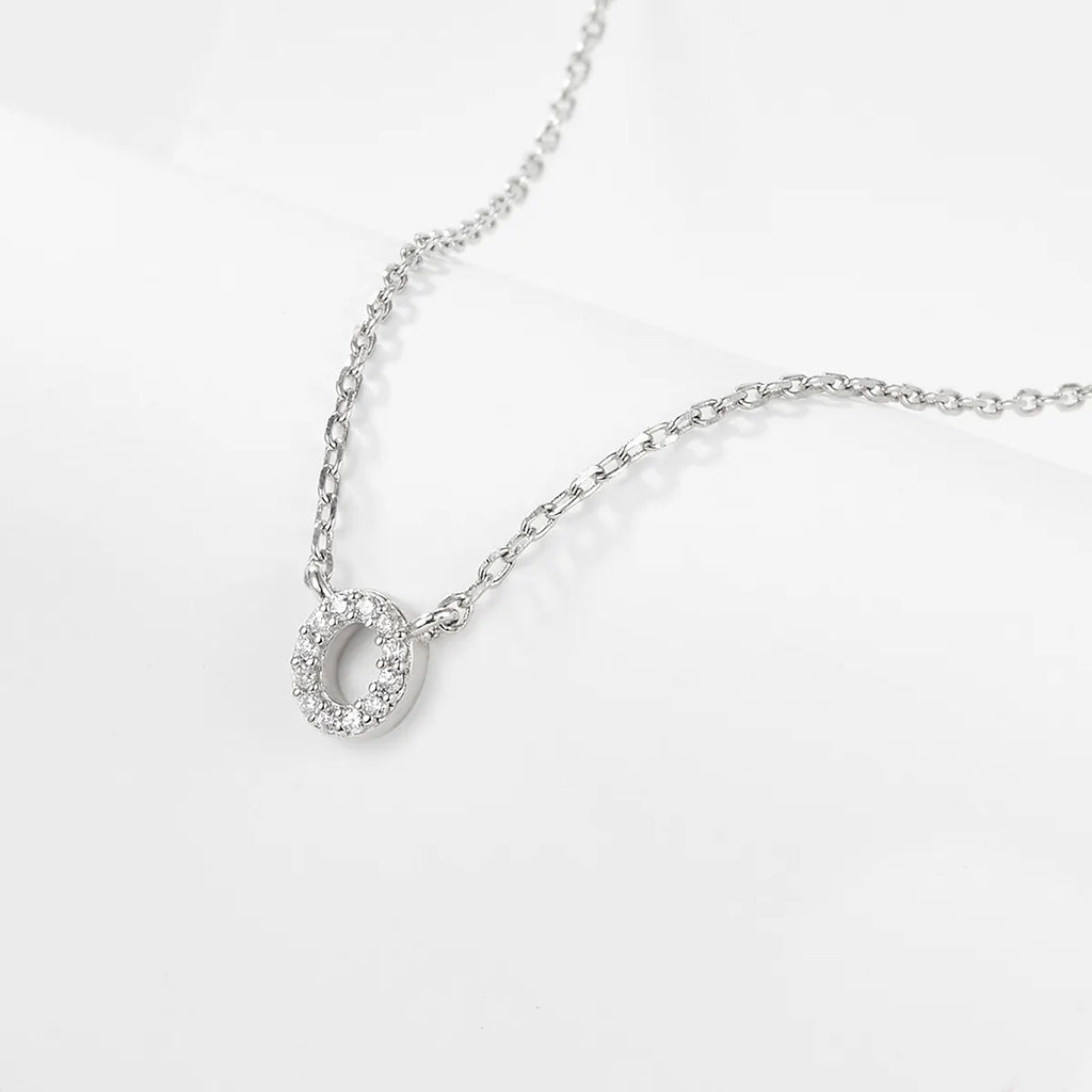 925 Sterling Silver Initial Necklace for Women Letter Pendant