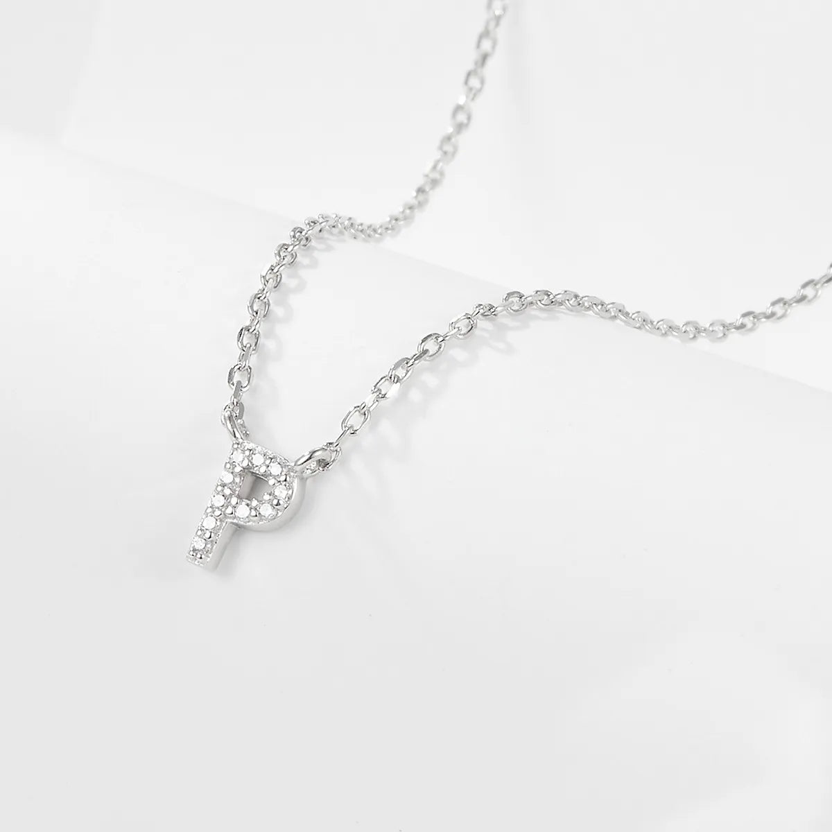 925 Sterling Silver Initial Necklace for Women Letter Pendant