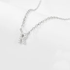 925 Sterling Silver Initial Necklace for Women Letter Pendant