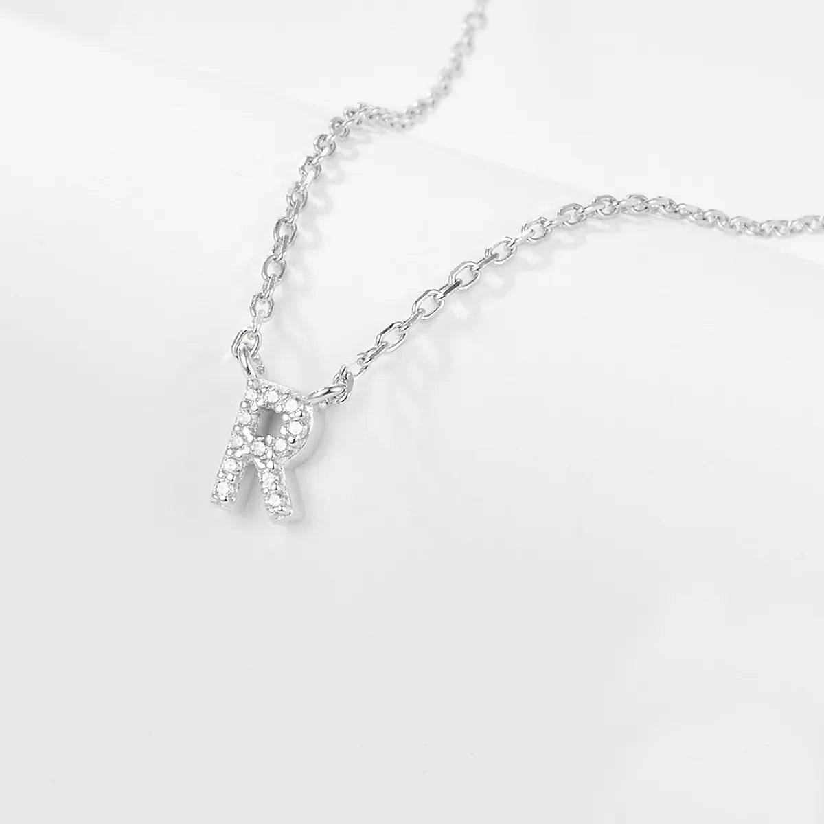 925 Sterling Silver Initial Necklace for Women Letter Pendant