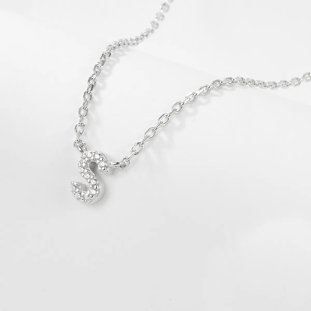 925 Sterling Silver Initial Necklace for Women Letter Pendant