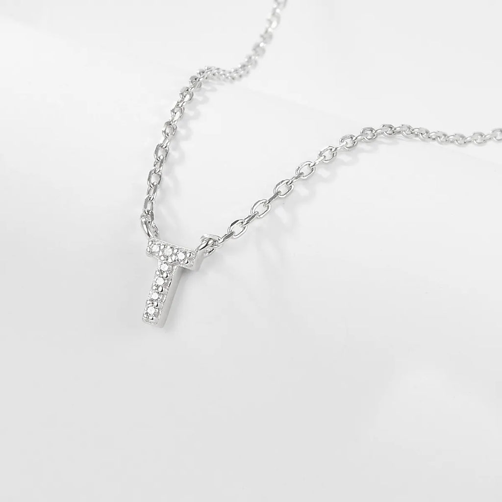 925 Sterling Silver Initial Necklace for Women Letter Pendant