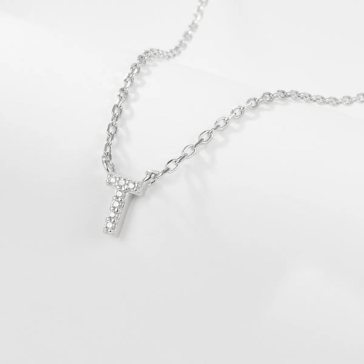 925 Sterling Silver Initial Necklace for Women Letter Pendant