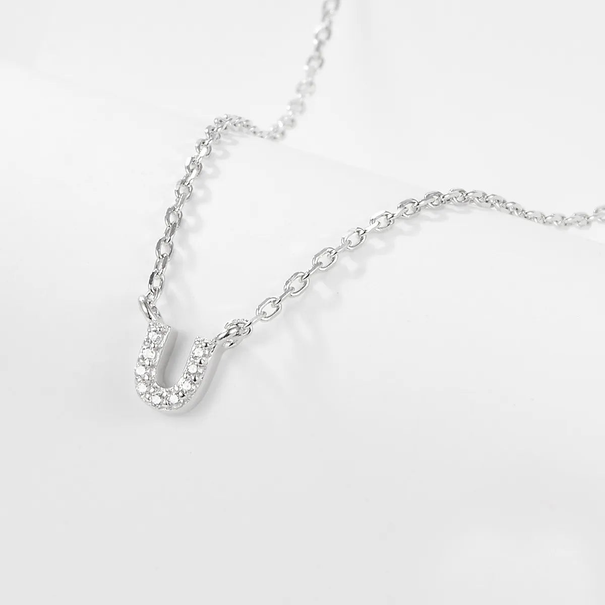 925 Sterling Silver Initial Necklace for Women Letter Pendant