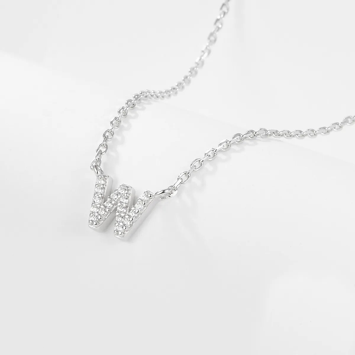 925 Sterling Silver Initial Necklace for Women Letter Pendant