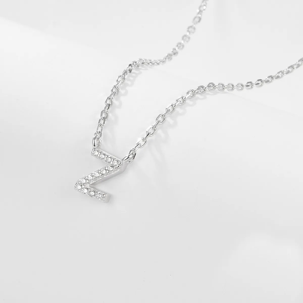 925 Sterling Silver Initial Necklace for Women Letter Pendant