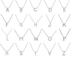 925 Sterling Silver Initial Necklace for Women Letter Pendant