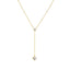 925 Sterling Silver Lariat Necklace with Cubic Zirconia Double Drop