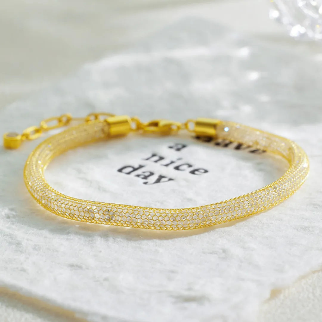 Sterling Silver Mesh Bracelet 925 Adjustable Italian Inspired