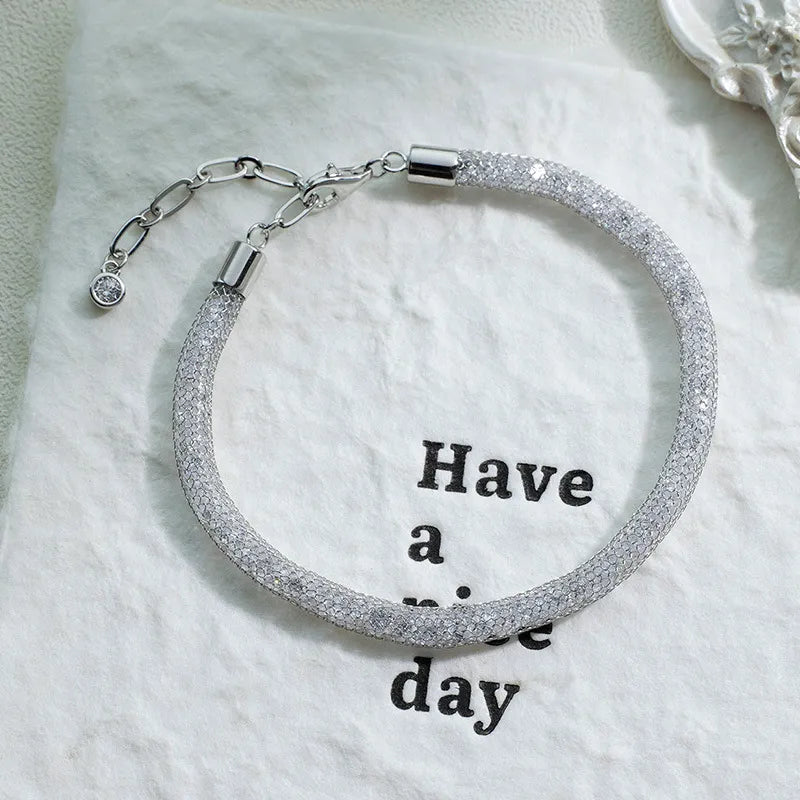 Sterling Silver Mesh Bracelet 925 Adjustable Italian Inspired