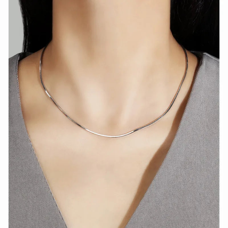 Sterling Silver Snake Chain Necklace Choker 925 Adjustable