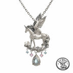 925 Sterling Silver Unicorn Necklace Sculpted Winged Pendant
