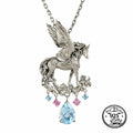 925 Sterling Silver Unicorn Necklace Sculpted Winged Pendant