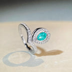 Teardrop Ring 925 Sterling Silver 1 Carat Cubic Zirconia Crown Design