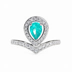 Teardrop Ring 925 Sterling Silver 1 Carat Cubic Zirconia Crown Design