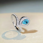 Teardrop Ring 925 Sterling Silver 1 Carat Cubic Zirconia Crown Design