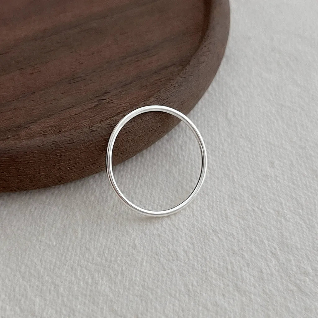 925 Thin Sterling Silver Band Ring Minimalist Stackable