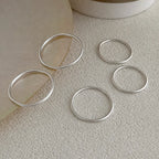 925 Thin Sterling Silver Band Ring Minimalist Stackable