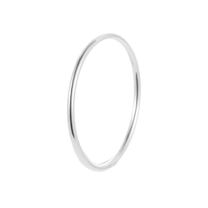 925 Thin Sterling Silver Band Ring Minimalist Stackable