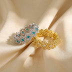 Tiara Ring 925 Sterling Silver Cubic Zirconia Openwork Crown Band